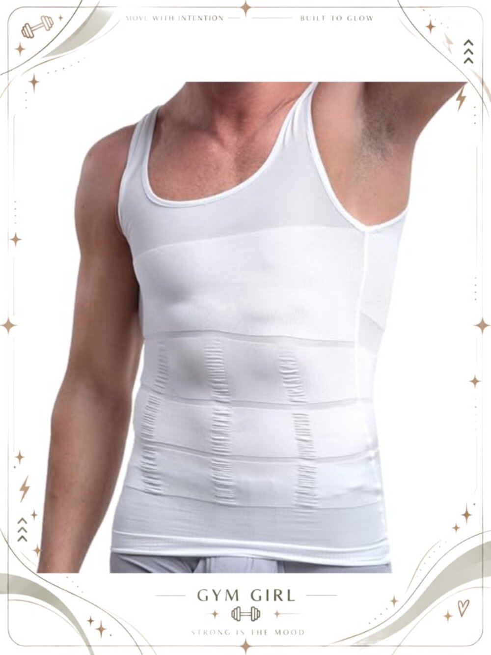 Men Slimming Body Shaper Compression Undershirt Tummy Control Shapewear Vest